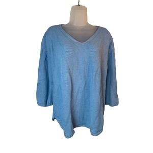 Chico's Light Blue V-Neck Sweater